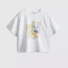 Boksformet bomulds-T-shirt med grafisk print