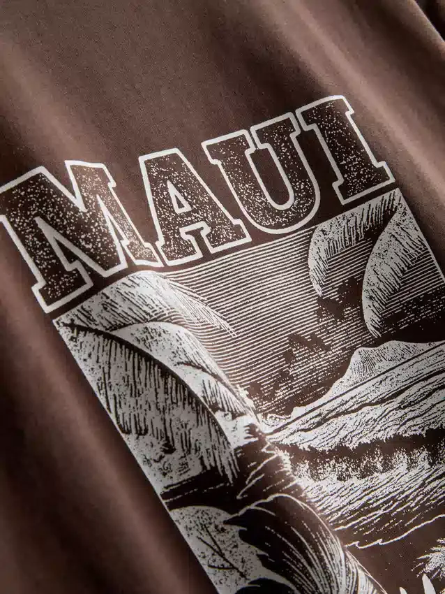 Boksformet bomulds-T-shirt med grafisk print