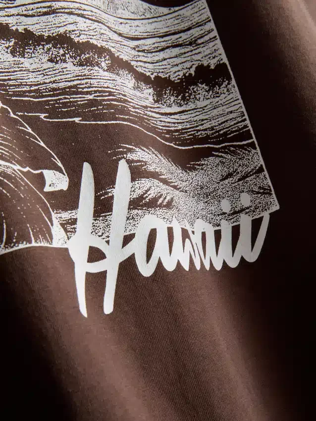Boksformet bomulds-T-shirt med grafisk print