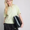 Boksformet bomuldst-shirt med rund hals