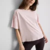 Boksformet bomuldst-shirt med rund hals
