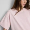 Boksformet bomuldst-shirt med rund hals