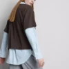 Boksformet bomuldst-shirt med rund hals