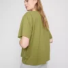 Boksformet bomuldst-shirt med rund hals
