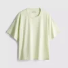 Boksformet bomuldst-shirt med rund hals