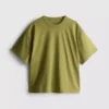 Boksformet bomuldst-shirt med rund hals