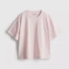 Boksformet bomuldst-shirt med rund hals