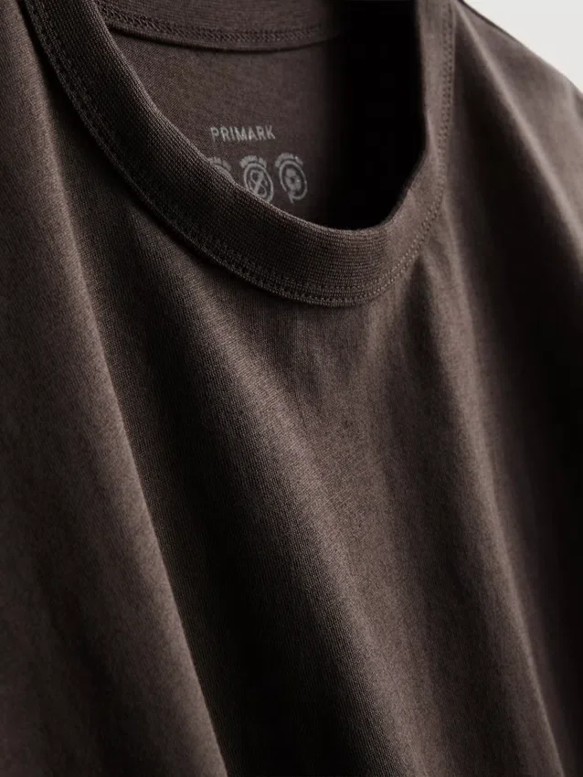 Boksformet bomuldst-shirt med rund hals