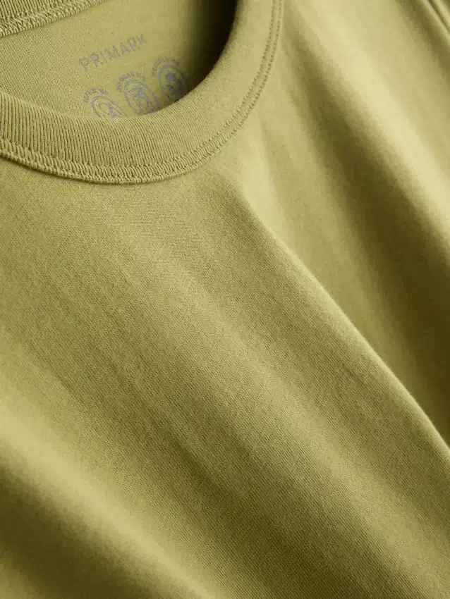 Boksformet bomuldst-shirt med rund hals