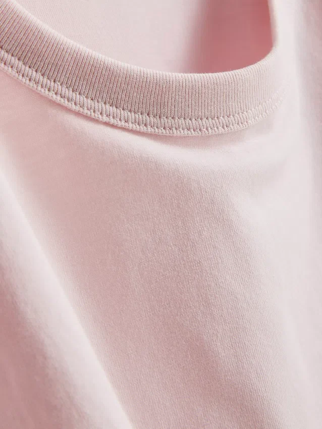 Boksformet bomuldst-shirt med rund hals
