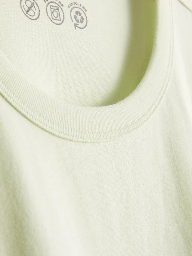 Boksformet bomuldst-shirt med rund hals