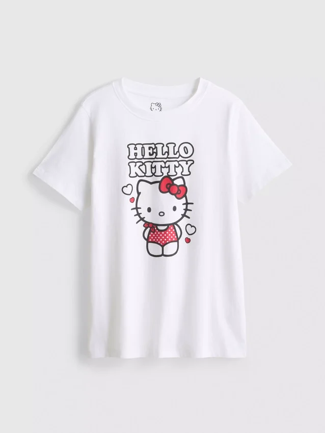 Bomulds-T-shirt med Hello Kitty-motiv