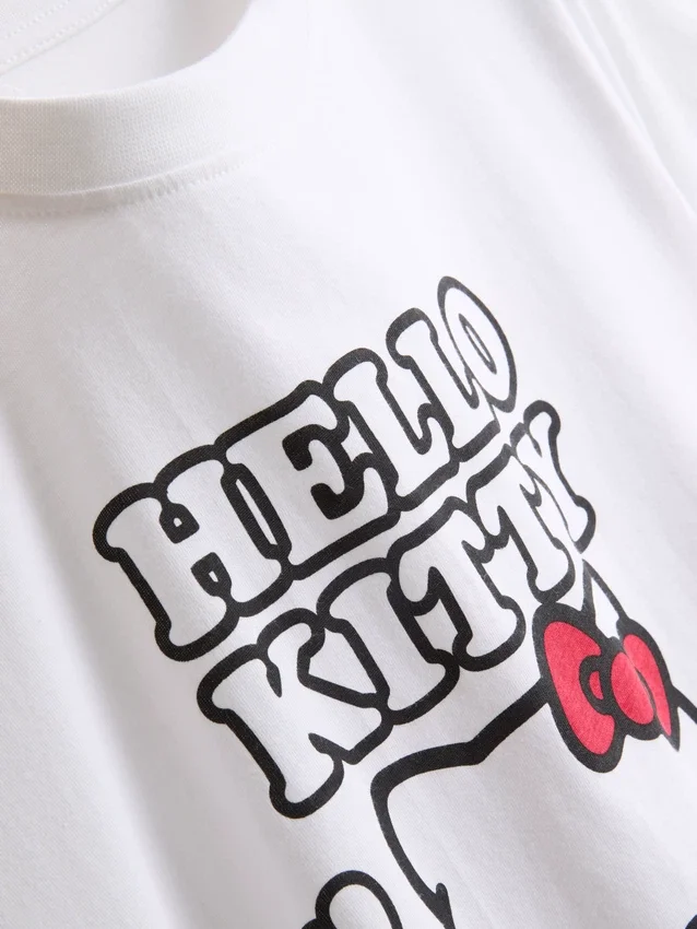 Bomulds-T-shirt med Hello Kitty-motiv