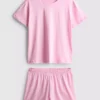 Bomulds-T-shirt-pyjamasser med korte ben