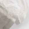 Bomuldsbukser med bredt ben og broderi
