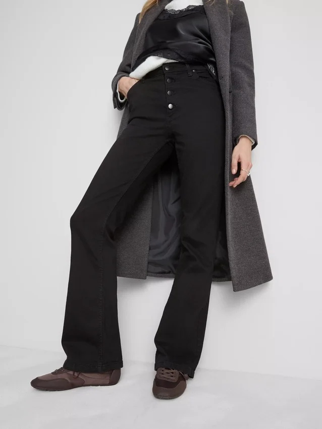 Bootcut-jeans i bomuld med mellemhøj talje