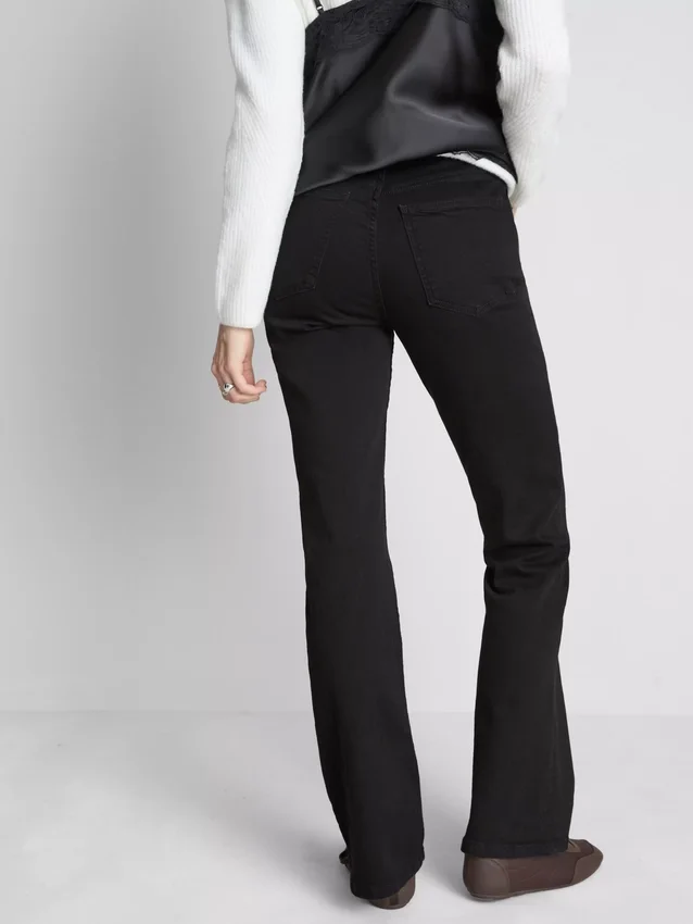 Bootcut-jeans i bomuld med mellemhøj talje