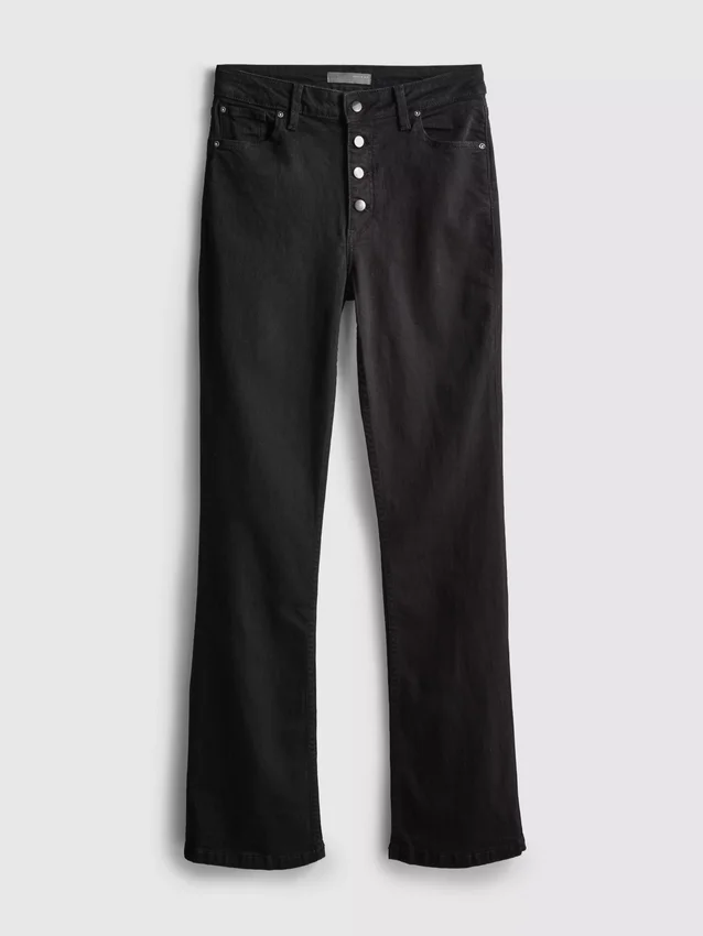 Bootcut-jeans i bomuld med mellemhøj talje