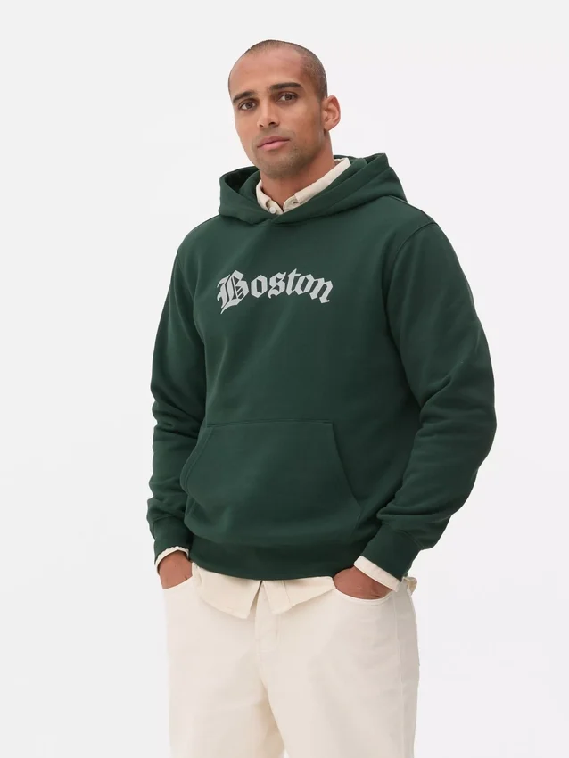 Boston-hoodie med grafisk print