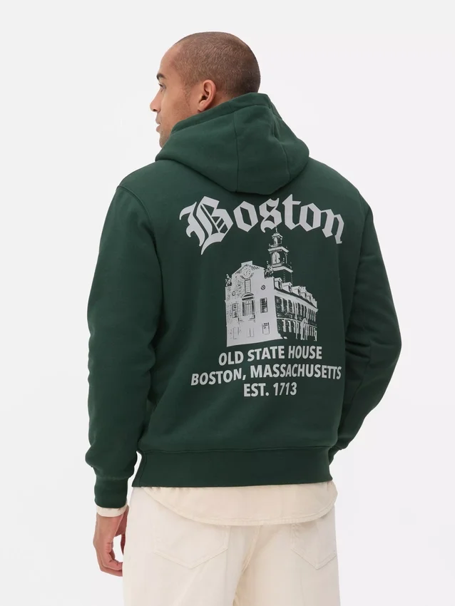Boston-hoodie med grafisk print