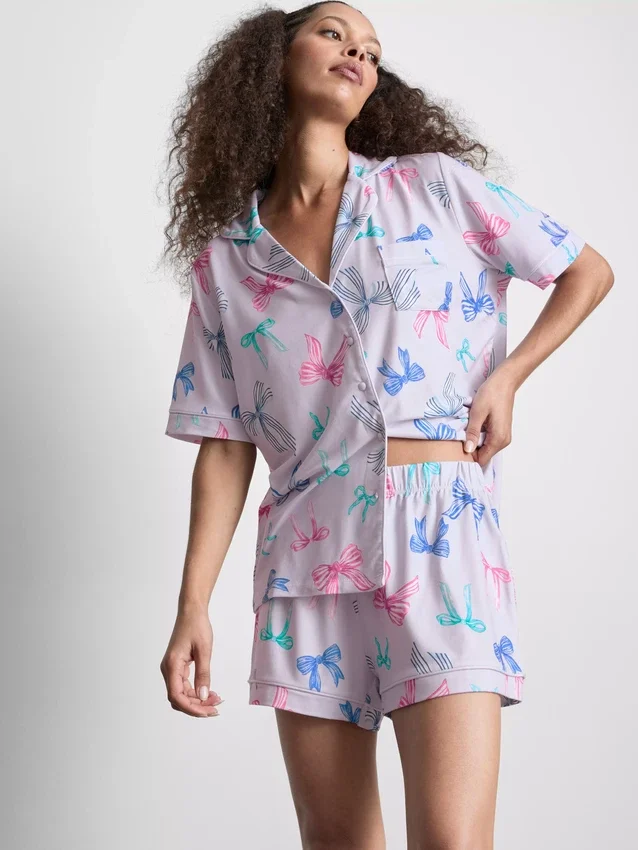 Boyfriend-pyjamasser med korte ben