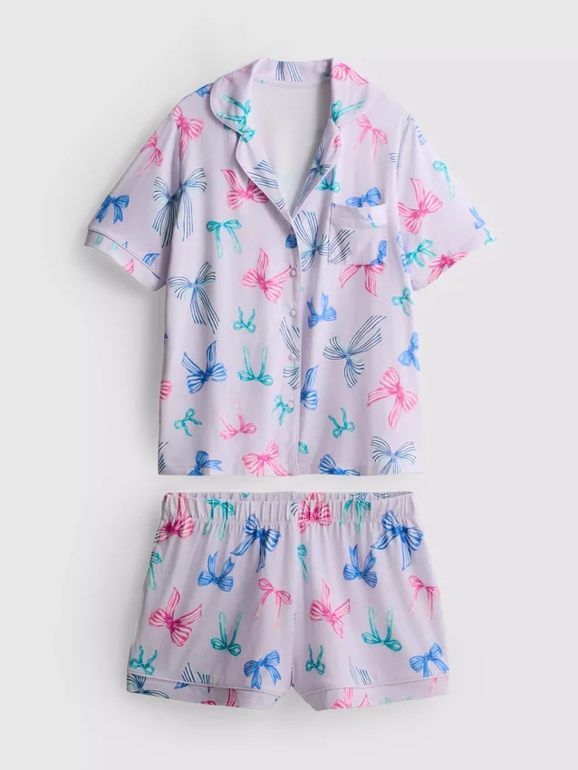 Boyfriend-pyjamasser med korte ben