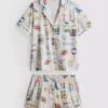 Boyfriend-pyjamasser med korte ben