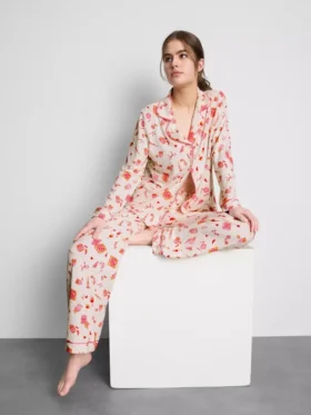 Boyfriend-pyjamasser med print