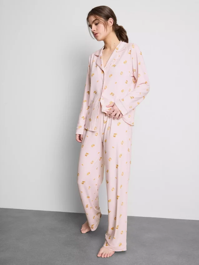 Boyfriend-pyjamasser med print