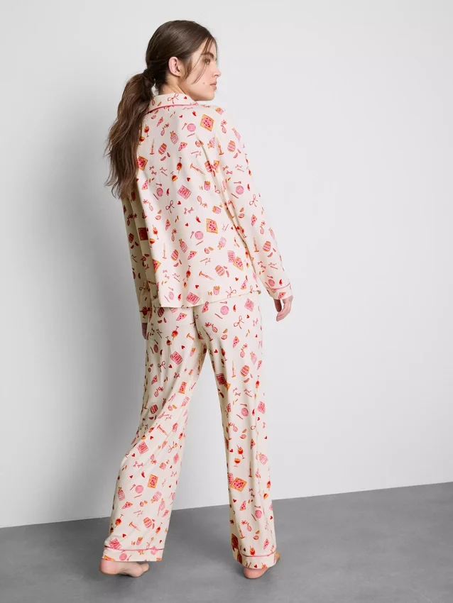 Boyfriend-pyjamasser med print