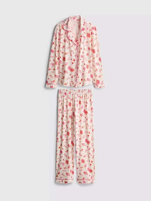 Boyfriend-pyjamasser med print