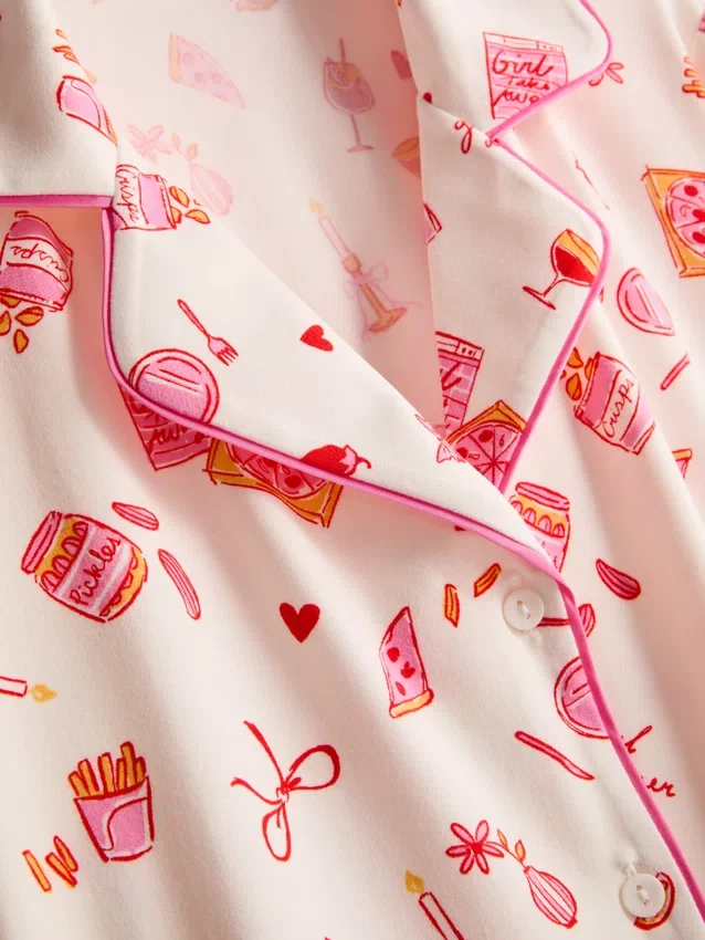 Boyfriend-pyjamasser med print