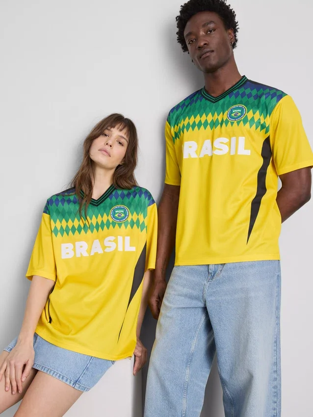 Brasilien-T-shirt med korte ærmer