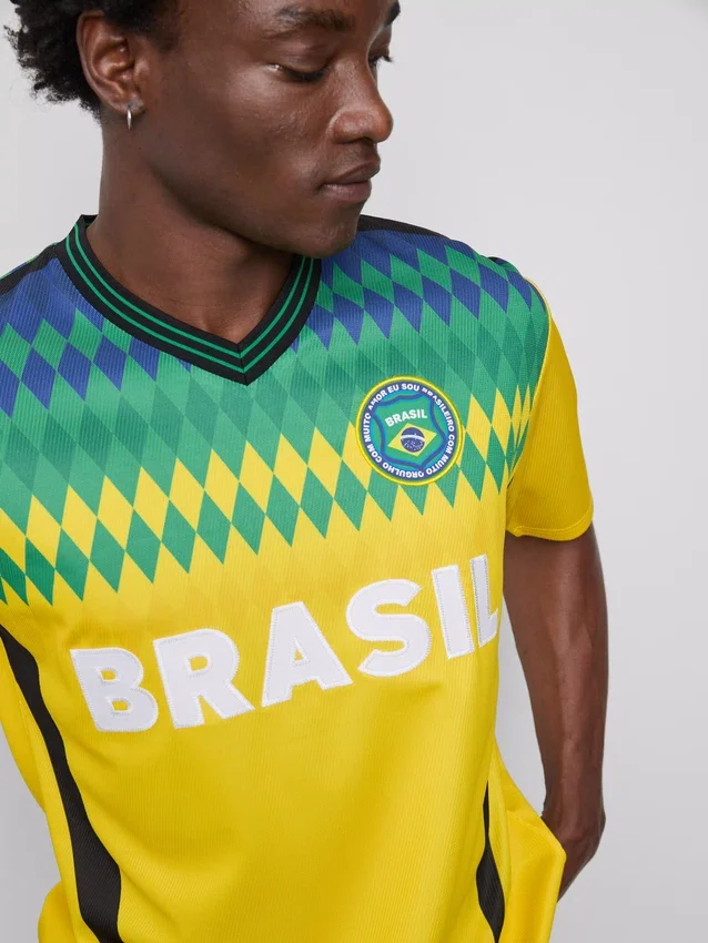 Brasilien-T-shirt med korte ærmer