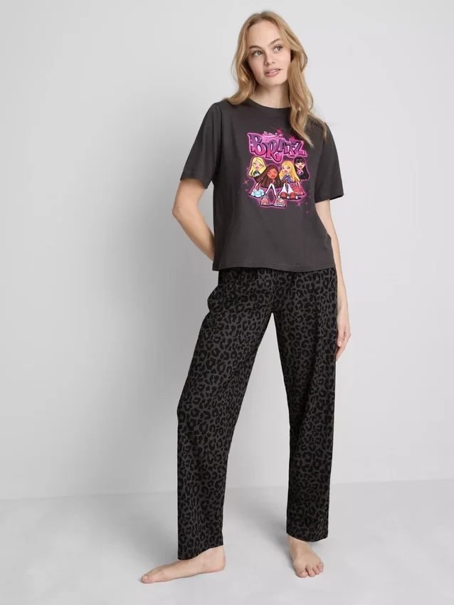Bratz-pyjamasser i bomuld med leopardmønster