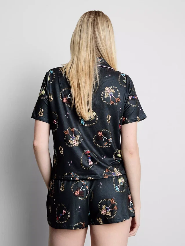 Bratz pyjamasser med grafisk print og korte bukser i boyfriend-stil