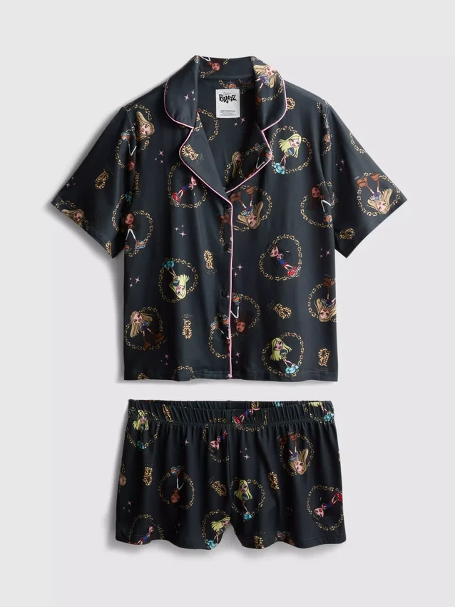Bratz pyjamasser med grafisk print og korte bukser i boyfriend-stil