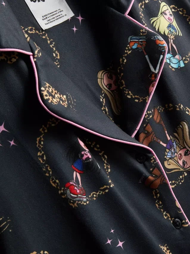 Bratz pyjamasser med grafisk print og korte bukser i boyfriend-stil