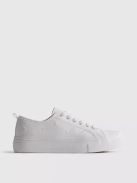 Broderede daisy-Sneakers