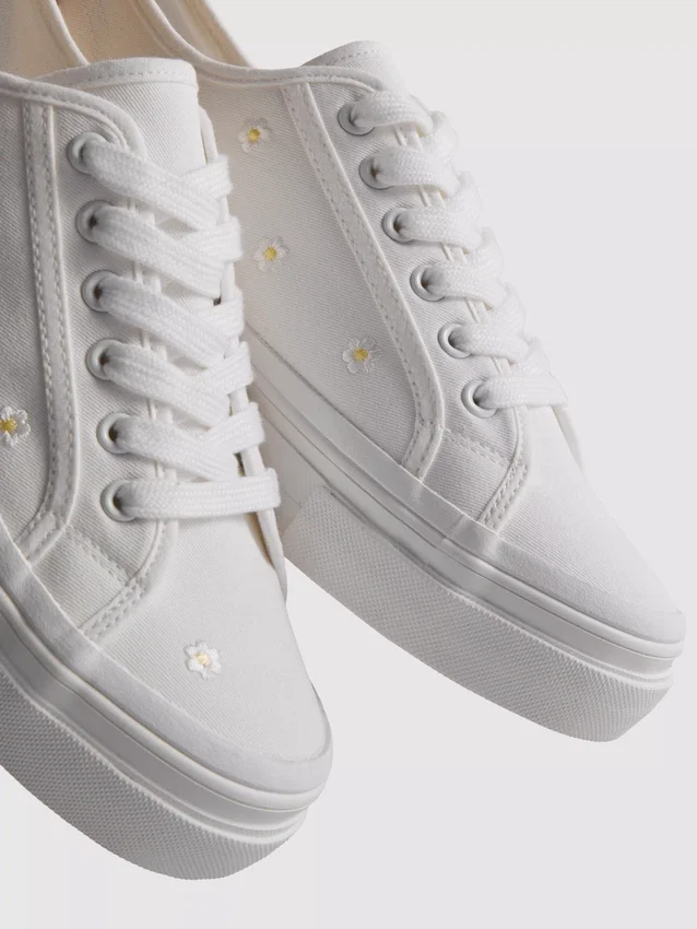Broderede daisy-Sneakers