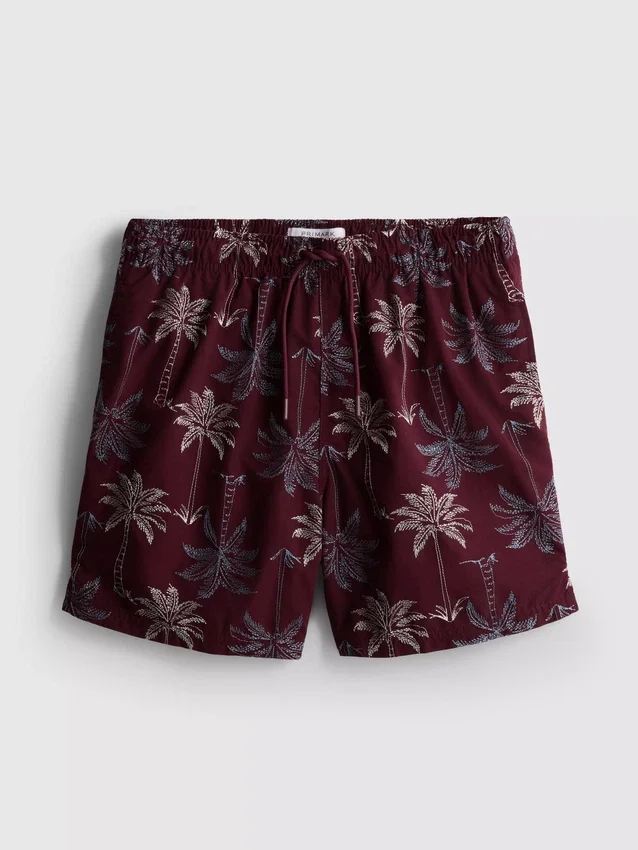 Broderede shorts med palmetræer
