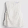 Broderet blomstret tanktop med bindebånd