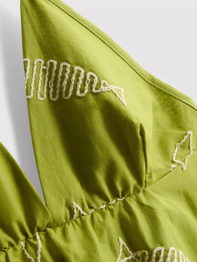 Broderet minikjole med fiskemotiv