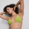 Broderet trekantet bikini-top med fiskemotiv