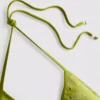 Broderet trekantet bikini-top med fiskemotiv