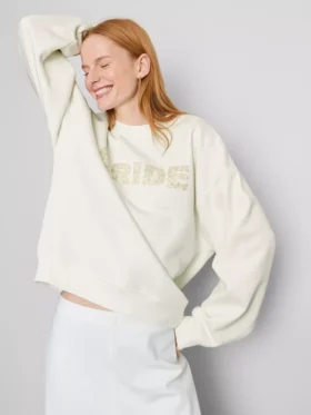 Brudekjole-sweatshirt med broderi og pailletter