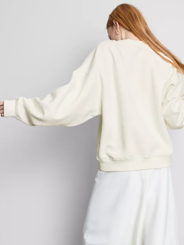 Brudekjole-sweatshirt med broderi og pailletter