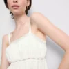 Cami-top i bomuld med løst faldende kant