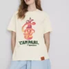 Campari bomulds-T-shirt med rund hals