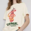 Campari bomulds-T-shirt med rund hals